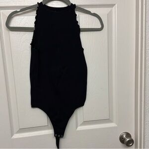 Free People Charcoal Bodysuit